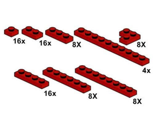 LEGO sættet Red Plates 1 x n
