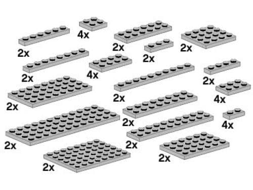 LEGO sættet Assorted Light Gray Plates