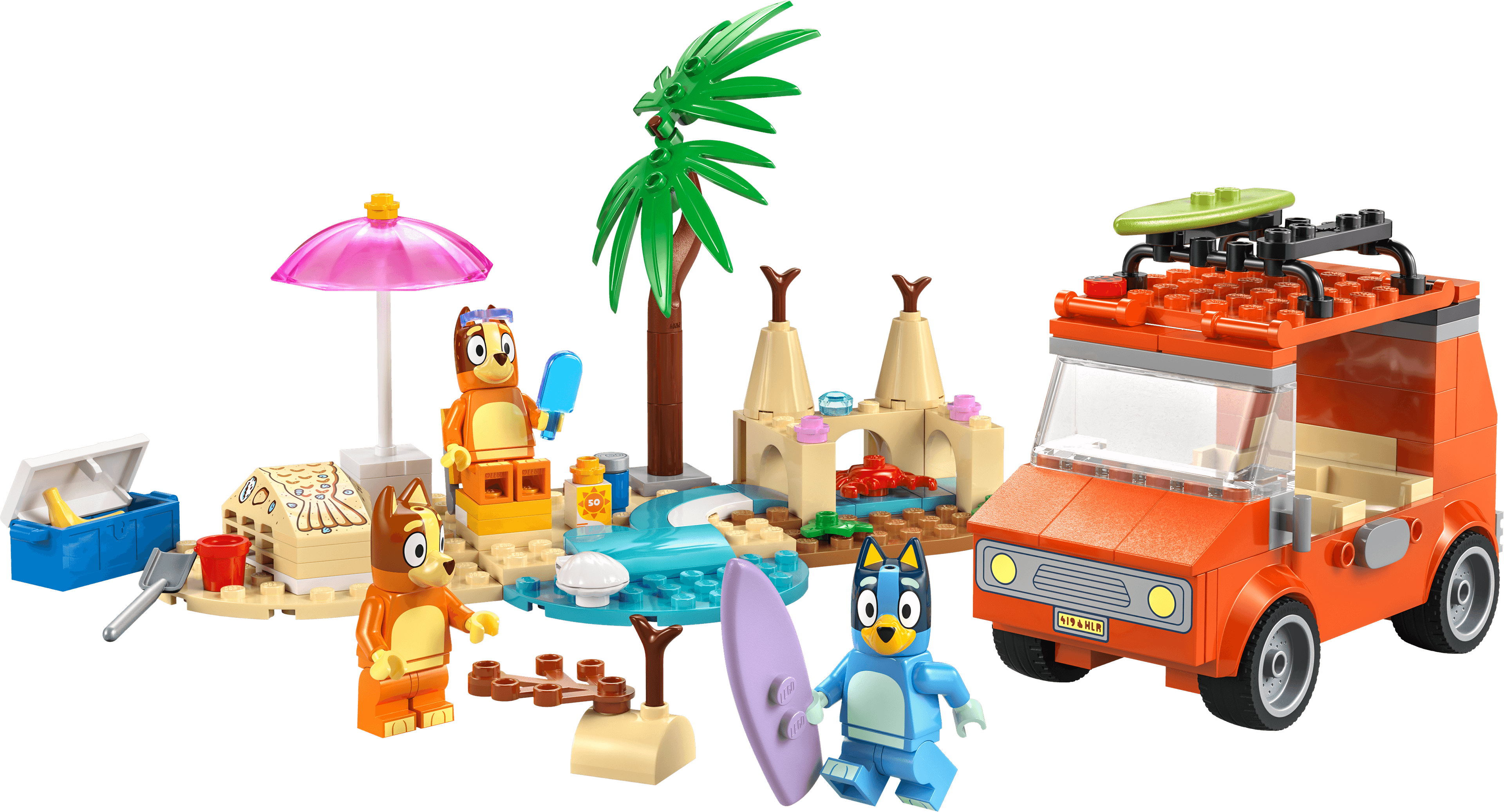 LEGO sættet Bluey’s Beach & Family Car Trip