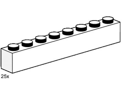 LEGO sættet 1 x 8 White Bricks