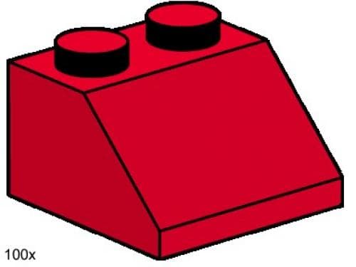 LEGO sættet 2 x 2 Roof Tiles Steep Sloped Red