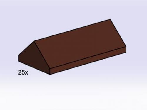 LEGO sættet 2 x 4 Brown Ridge Roof Tiles Steep Sloped