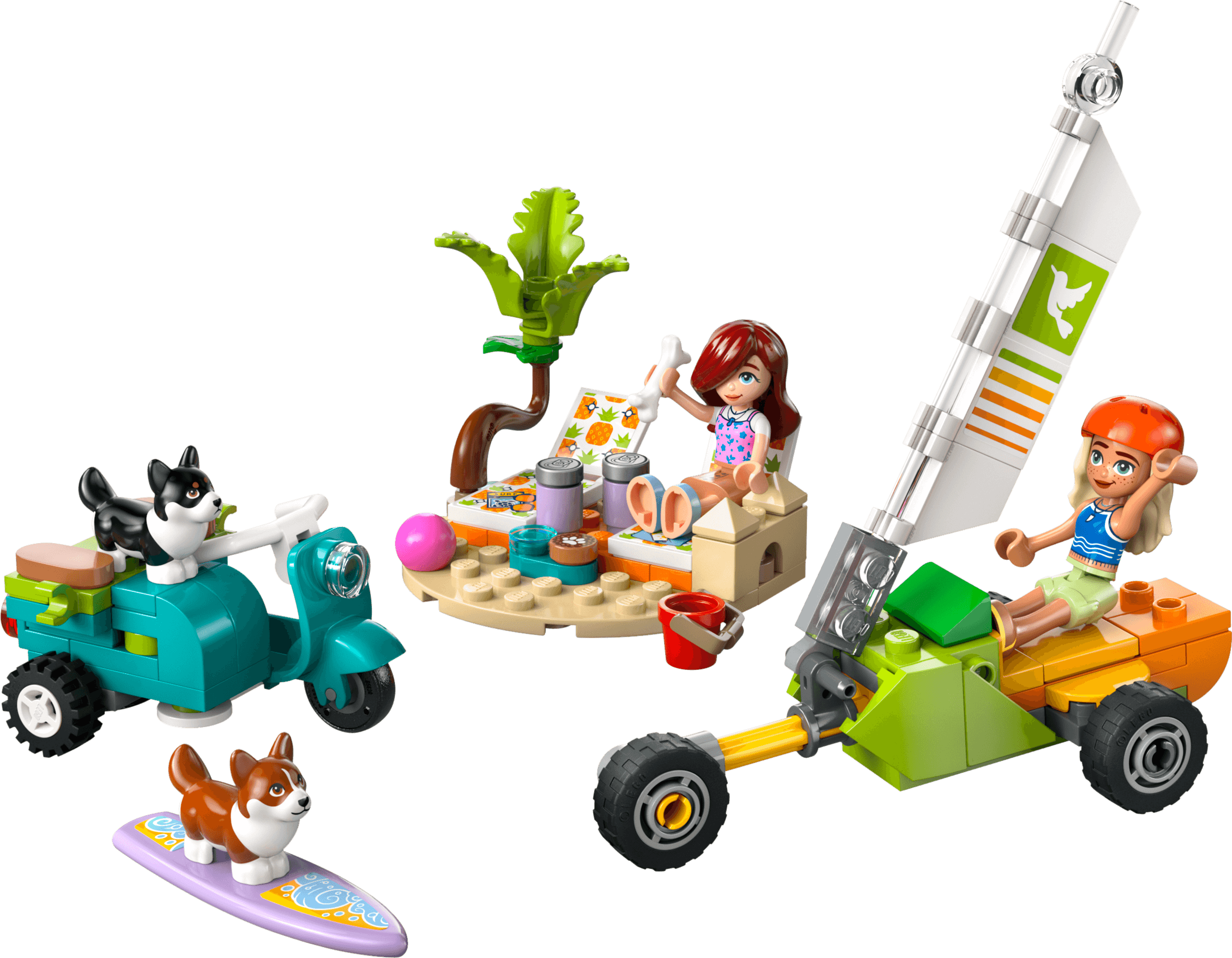 LEGO sættet Surfing Dogs and Scooter Adventure