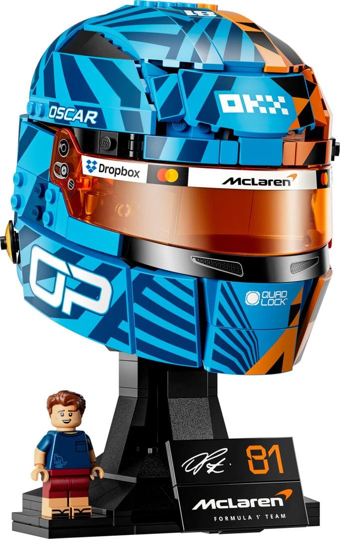 LEGO sættet McLaren Mastercard F1 Team Oscar Piastri Helmet