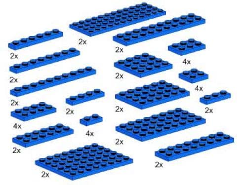 LEGO sættet Plates, Blue