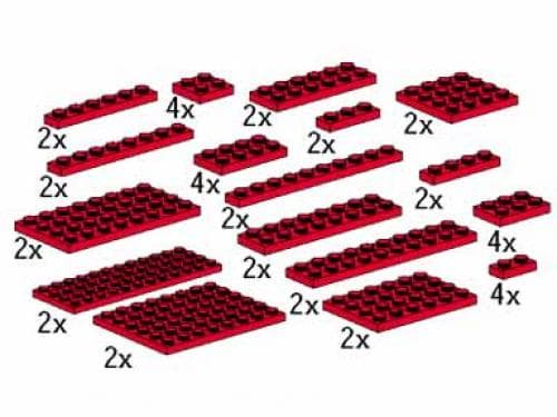 LEGO sættet Plates, Red