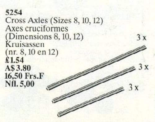 LEGO sættet Cross Axles (Sizes 8, 10, 12)