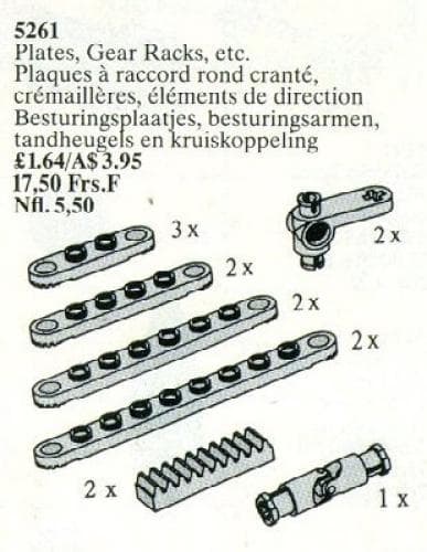 LEGO sættet Plates, Gear Racks, etc.