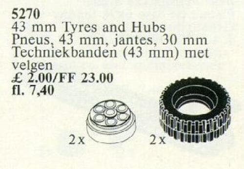 LEGO sættet 43 mm Tires and Hubs / 43 mm Tyres and Hubs