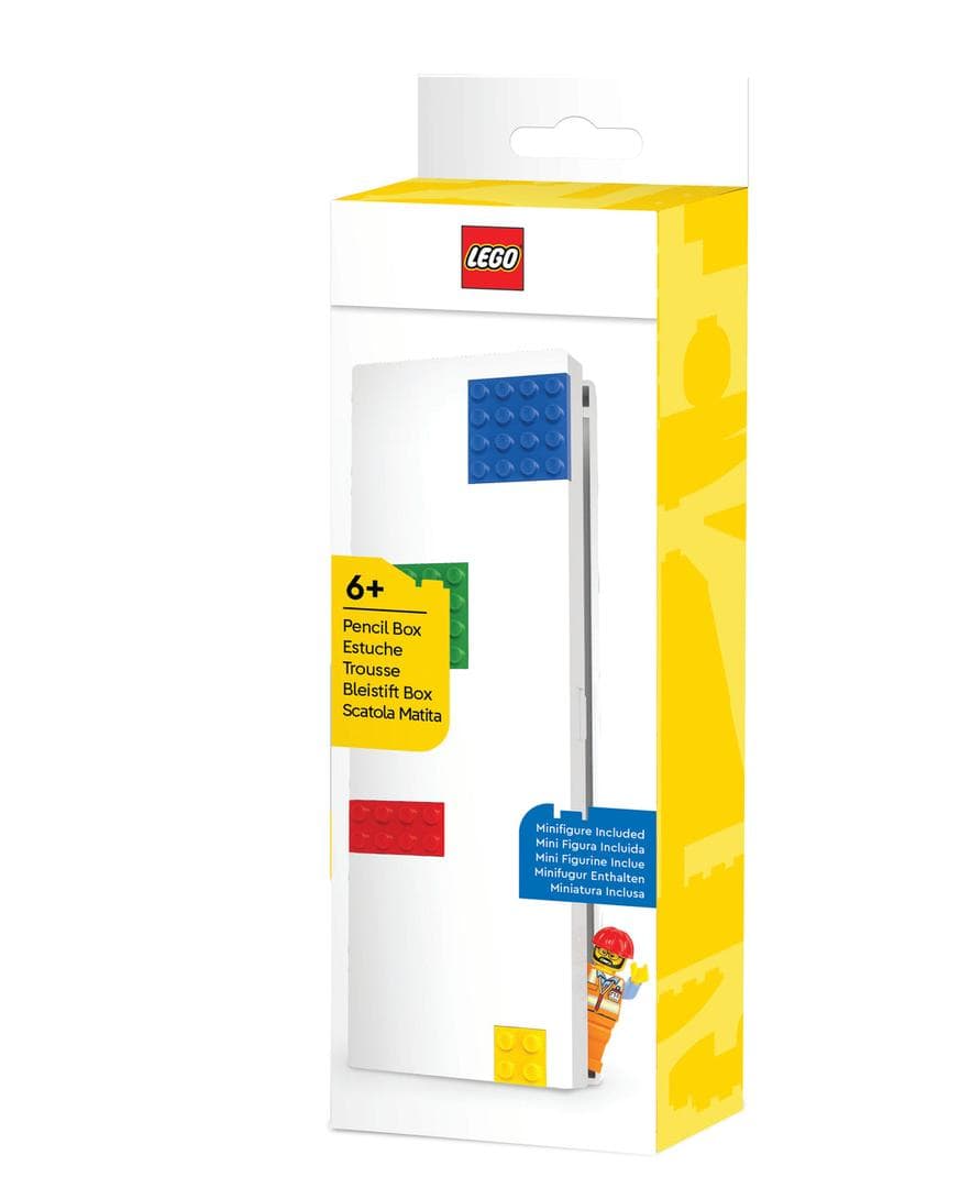 LEGO sættet Pencil Box with Four Building Bricks and Construction Worker Minifigure