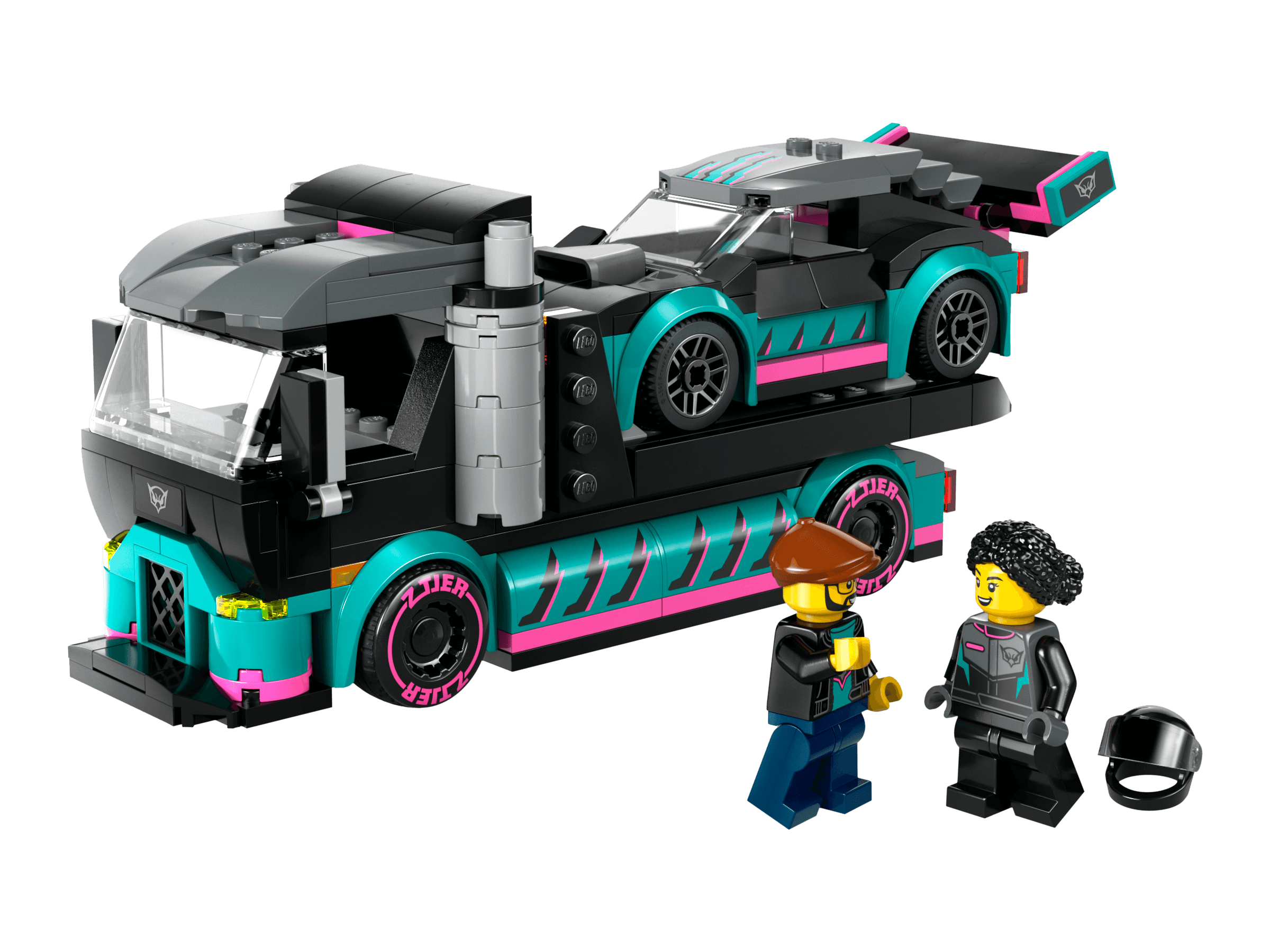 LEGO sættet Race Car and Car Carrier Truck