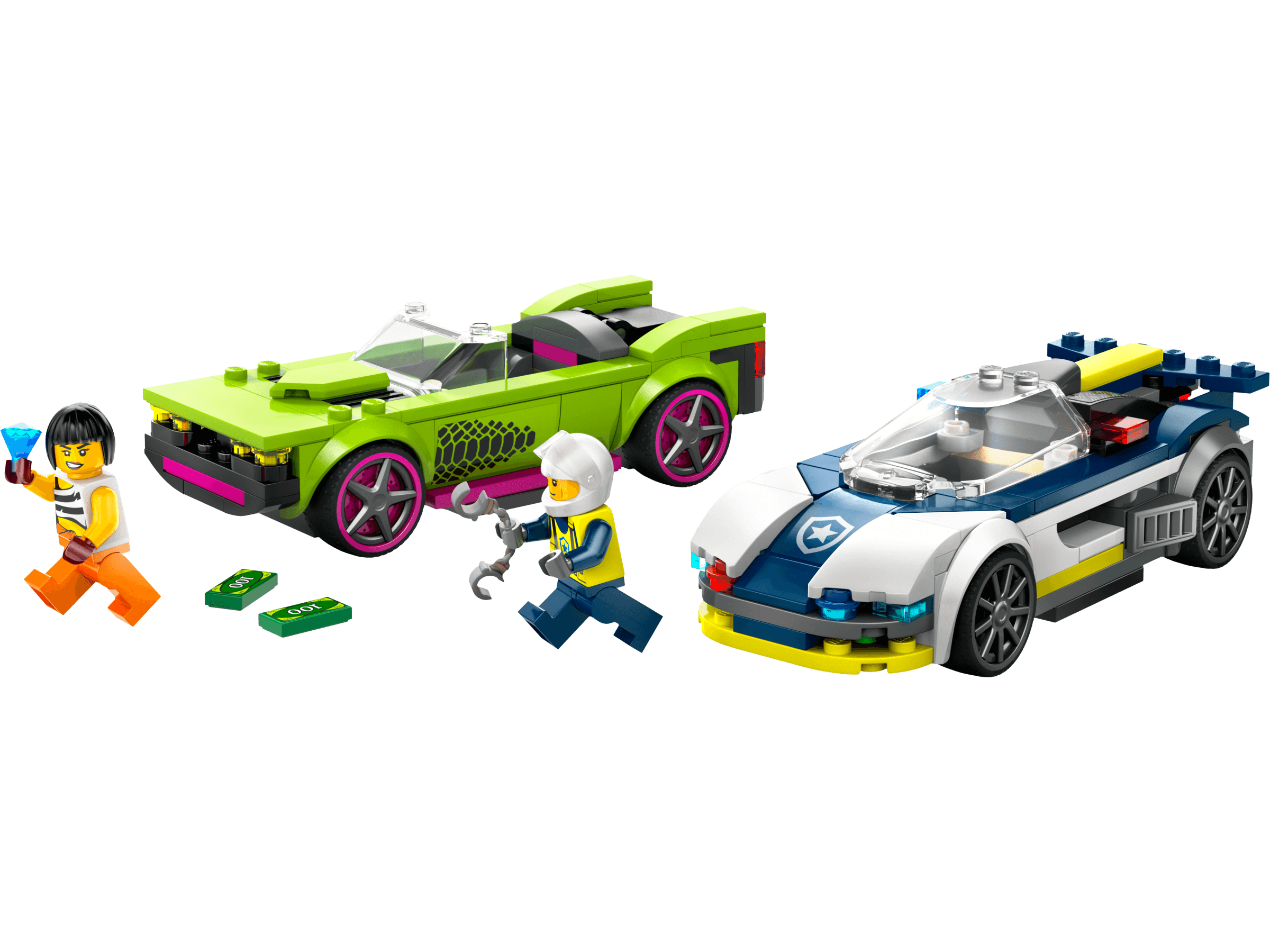 LEGO sættet Police Car and Muscle Car Chase