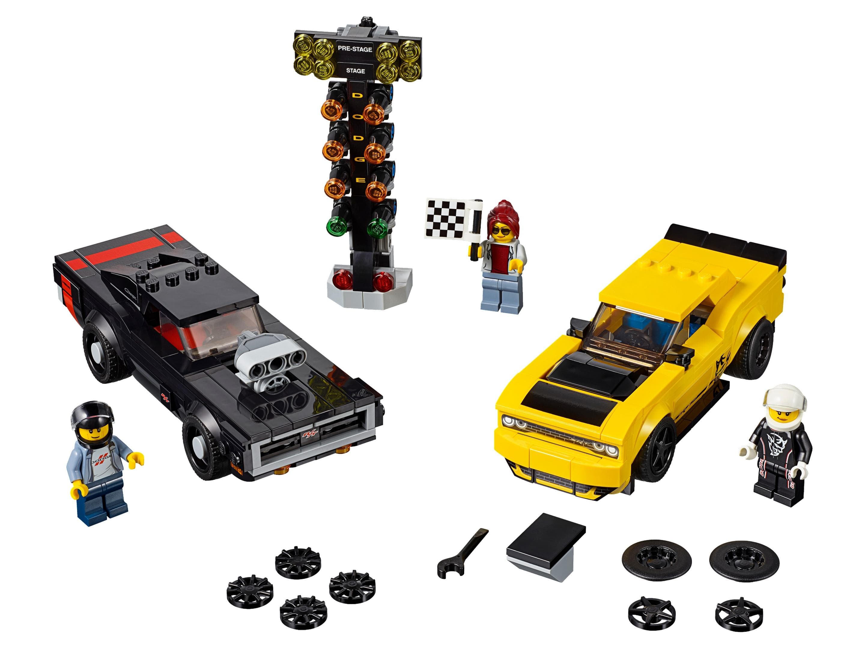 LEGO sættet 2018 Dodge Challenger SRT Demon and 1970 Dodge Charger R/T