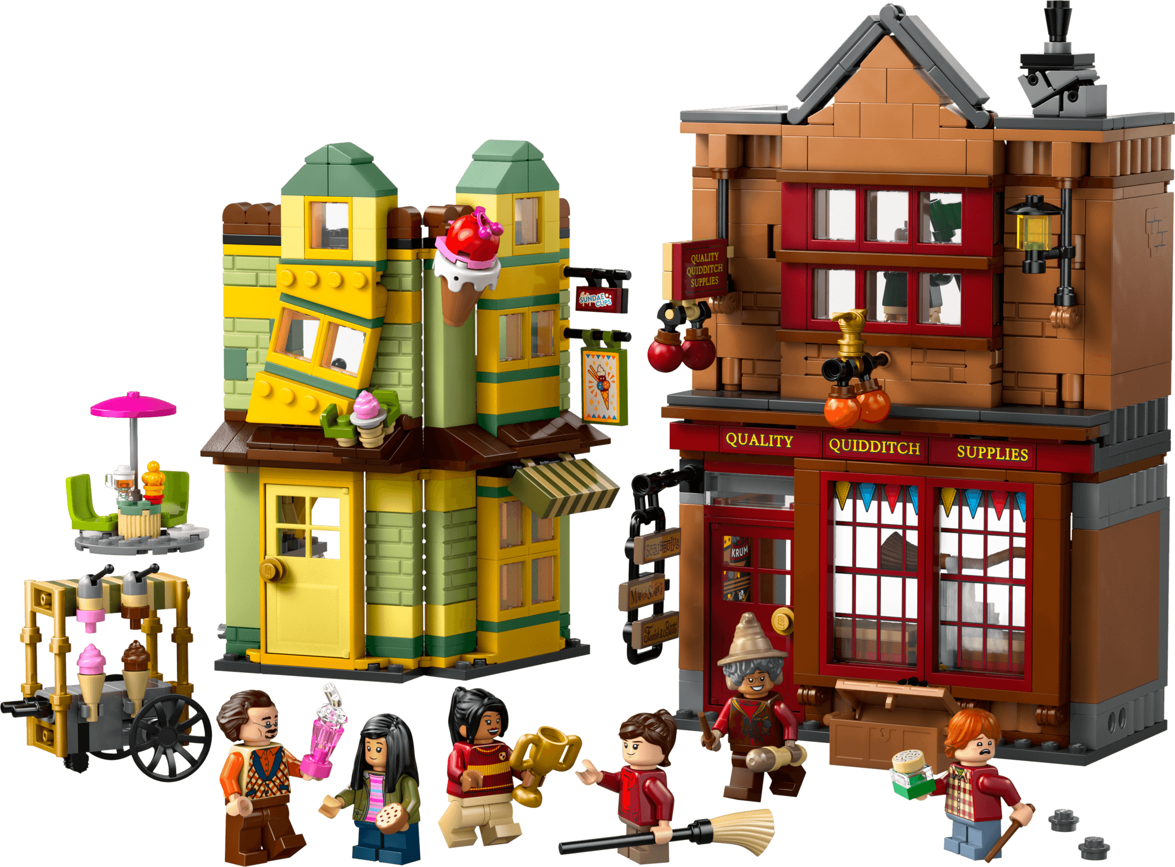 LEGO sættet Quality Quidditch Supplies & Ice Cream Parlour
