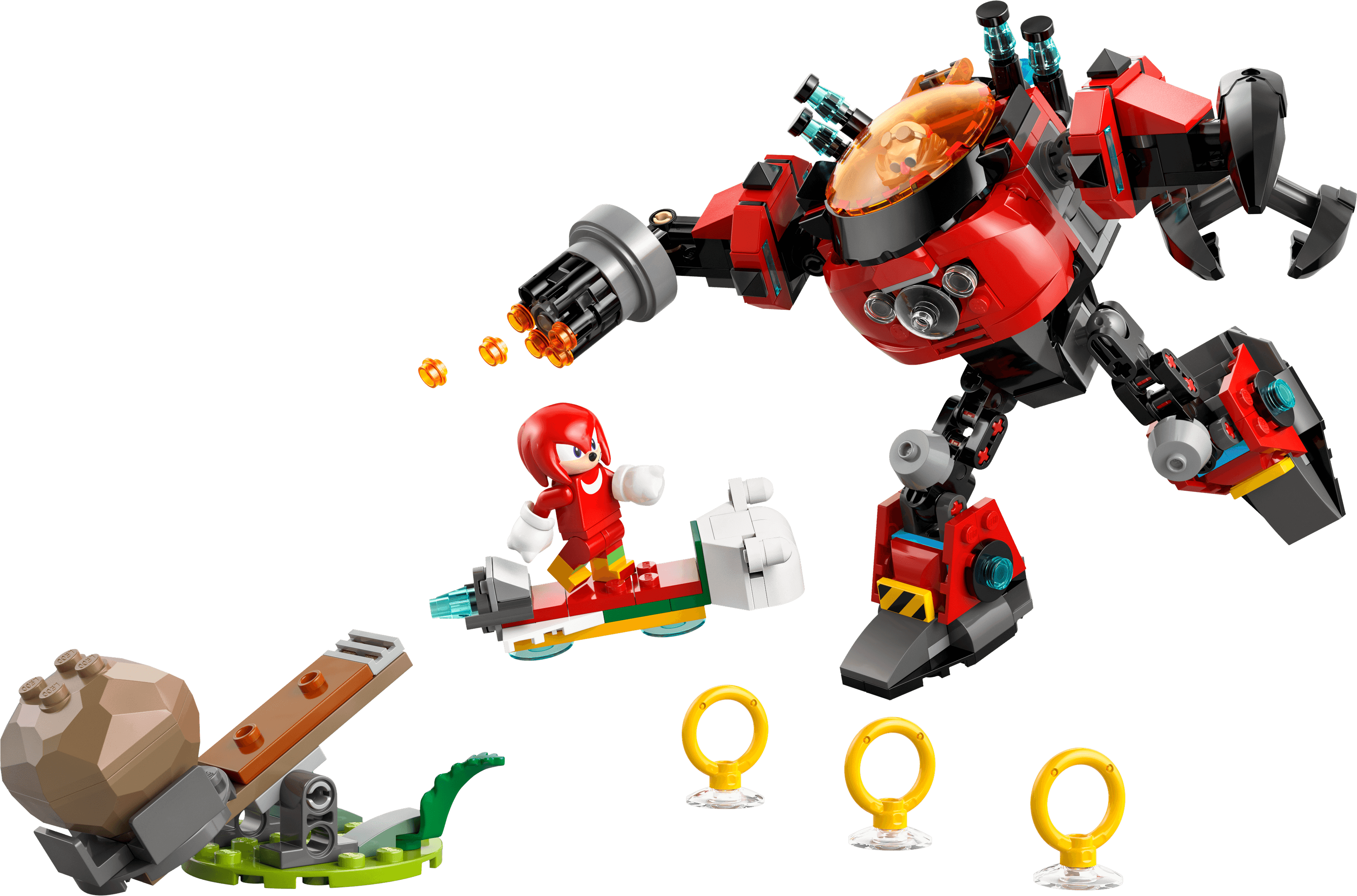 LEGO sættet Knuckles vs. Dr. Eggman Egg Crusher Mech