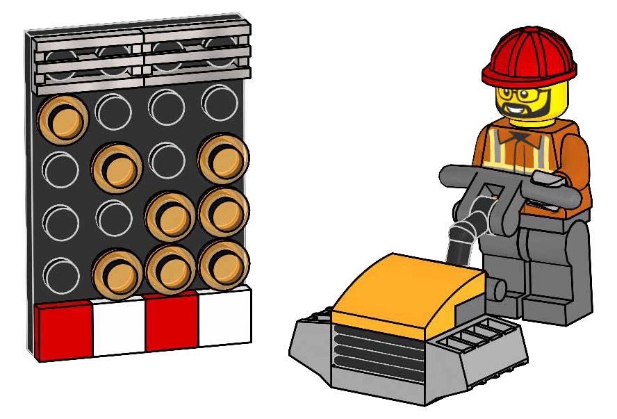LEGO sættet Construction Worker with Vibratory Plate