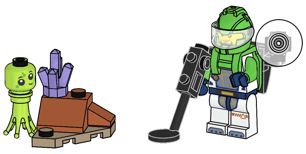 LEGO sættet Astronaut with Alien and Crystal