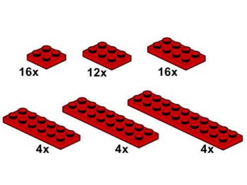 LEGO sættet Red Plates 2 x n