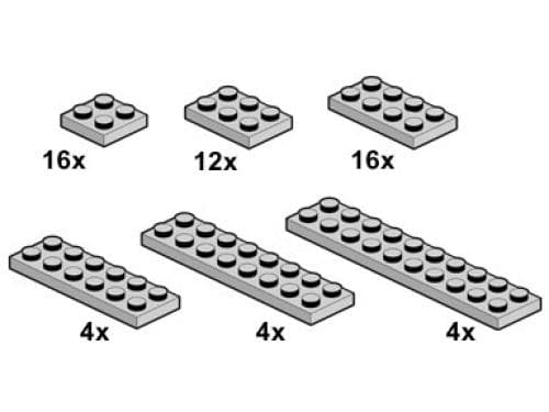 LEGO sættet Light Gray Plates 2 x n