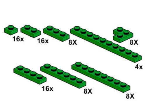 LEGO sættet Green Plates 1 x n