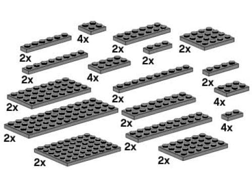 LEGO sættet Assorted Dark Gray Plates