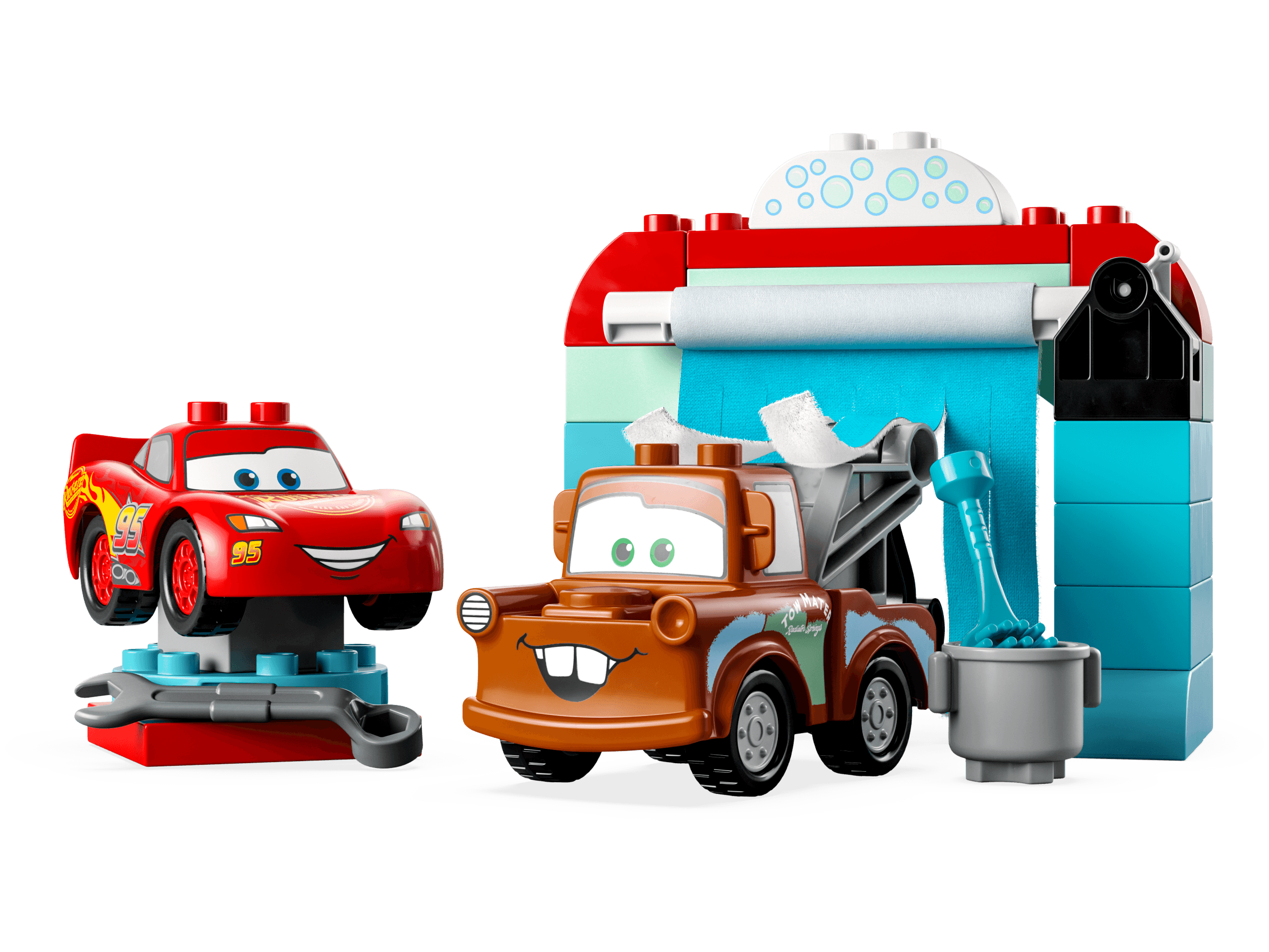 LEGO sættet Lightning McQueen & Mater's Car Wash Fun