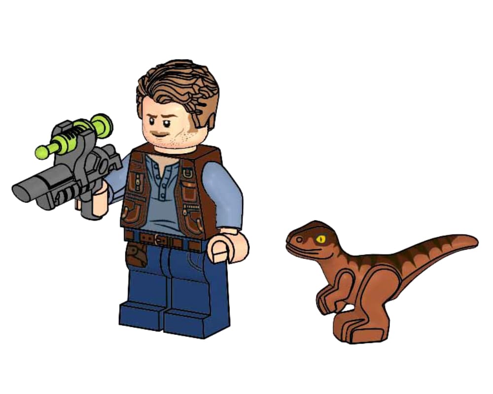LEGO sættet Owen with Baby Raptor