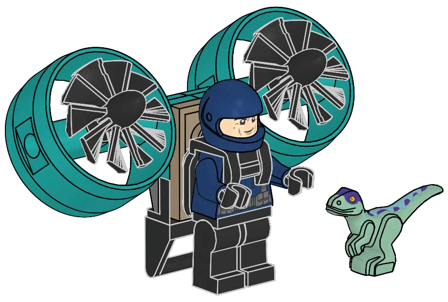 LEGO sættet Guard with Jet Pack and Raptor