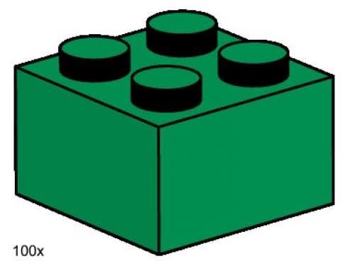 LEGO sættet 2 x 2 Dark Green Bricks