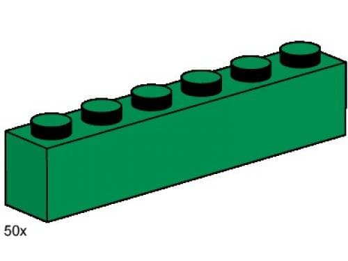 LEGO sættet 1 x 6 Dark Green Bricks