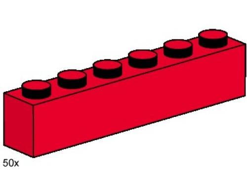 LEGO sættet 1 x 6 Red Bricks