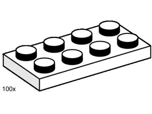 LEGO sættet 2 x 4 White Plates