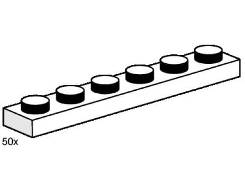 LEGO sættet 1 x 6 White Plates