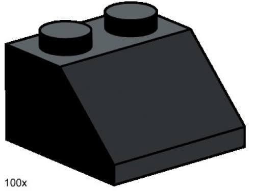 LEGO sættet 2 x 2 Roof Tiles Steep Sloped Black