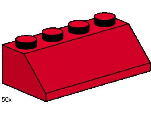 LEGO sættet 2 x 4 Roof Tile Red