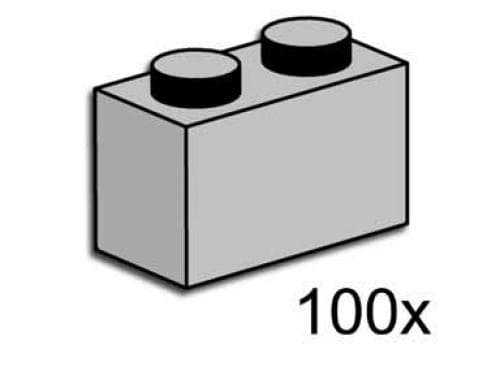 LEGO sættet 1 x 2 Brick Light Gray