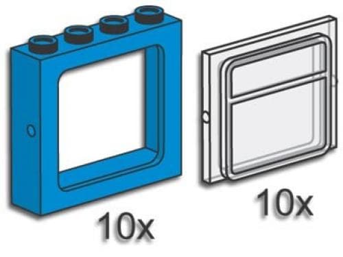 LEGO sættet Train Windows with Panes Blue