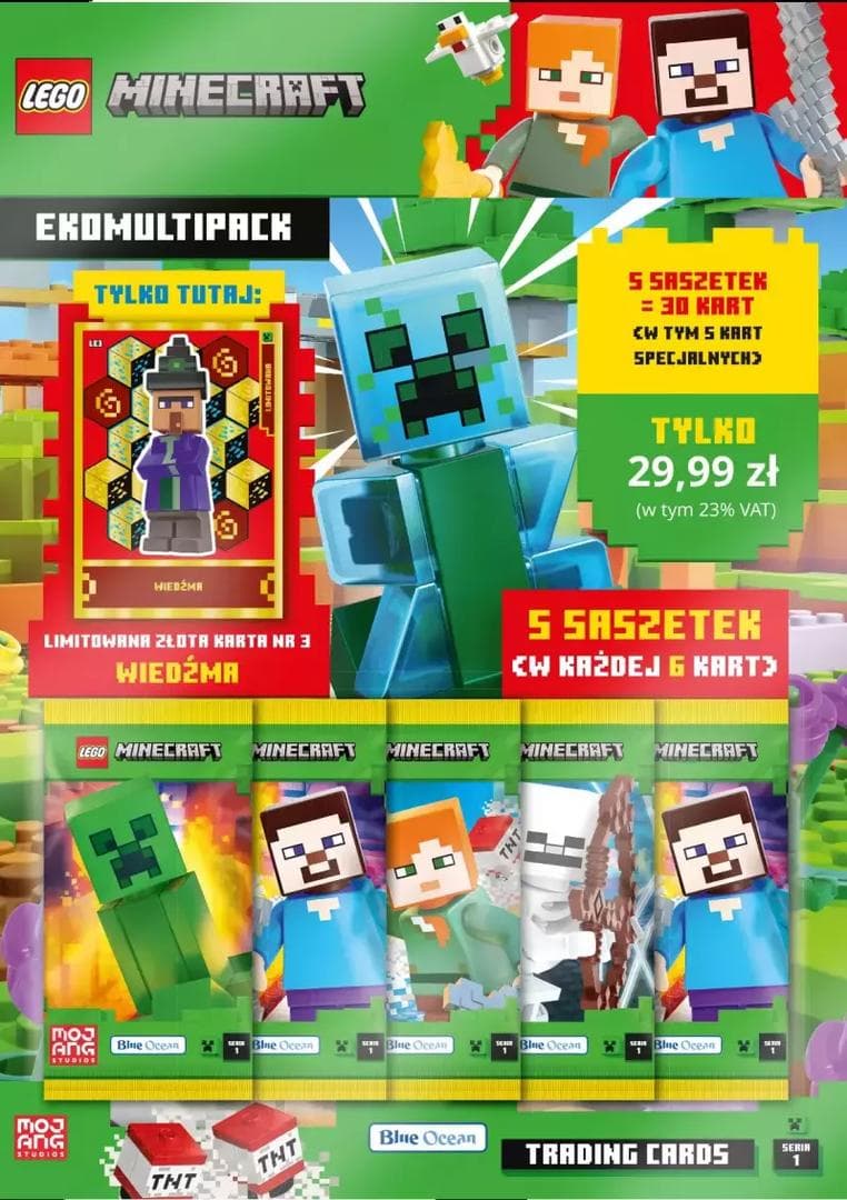 LEGO sættet Minecraft Trading Cards Series 1 - Eco-Multipack (Polish Version)