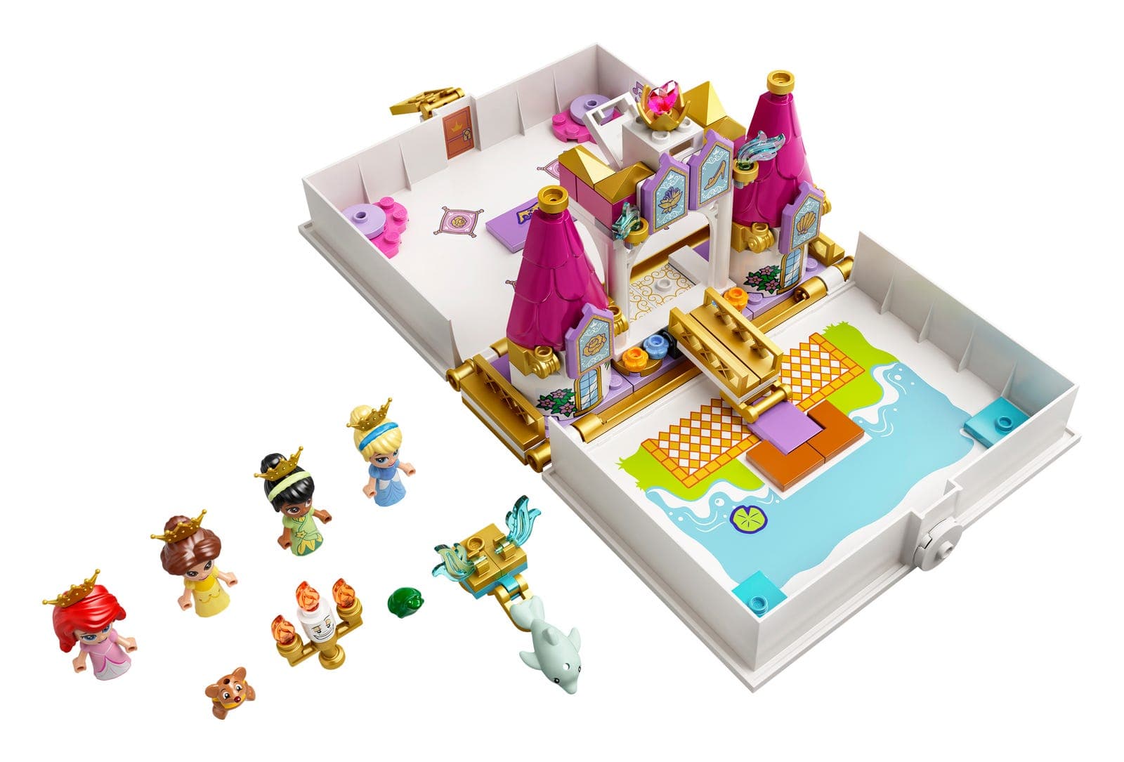 LEGO sættet Ariel, Belle, Cinderella and Tiana's Storybook Adventures