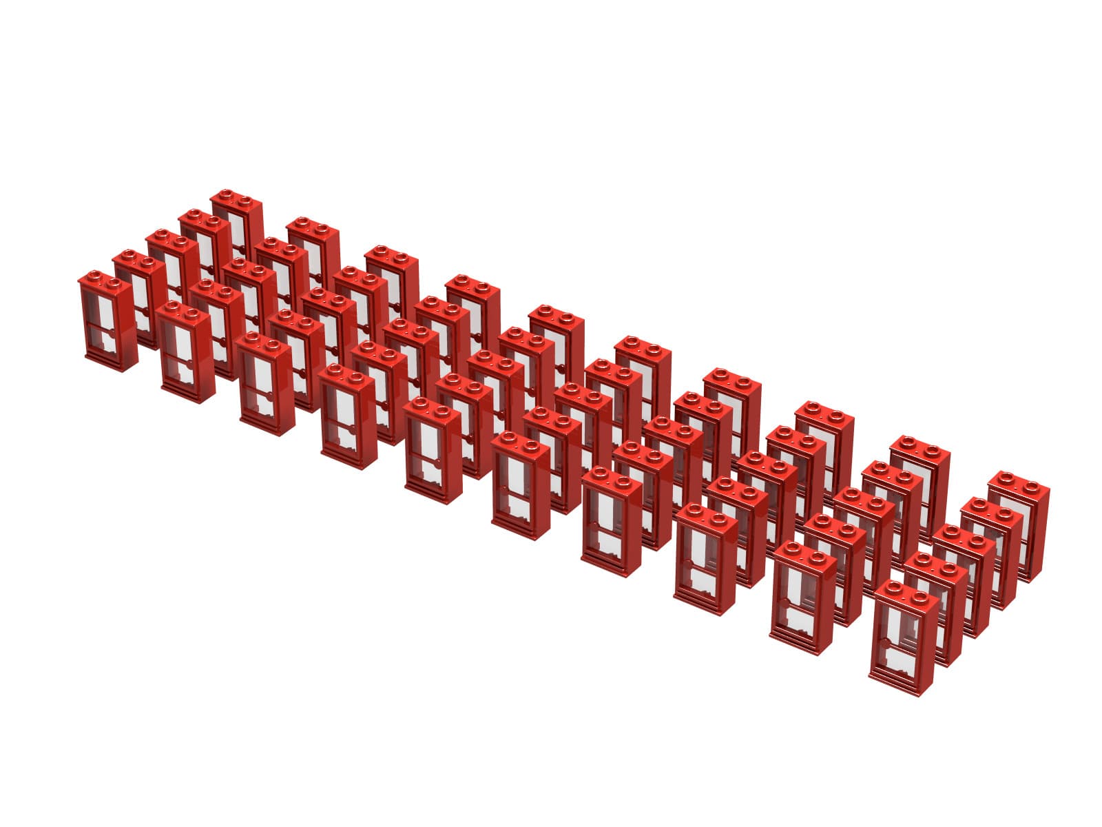 LEGO sættet 1 x 2 x 3 Doors Refill, Red