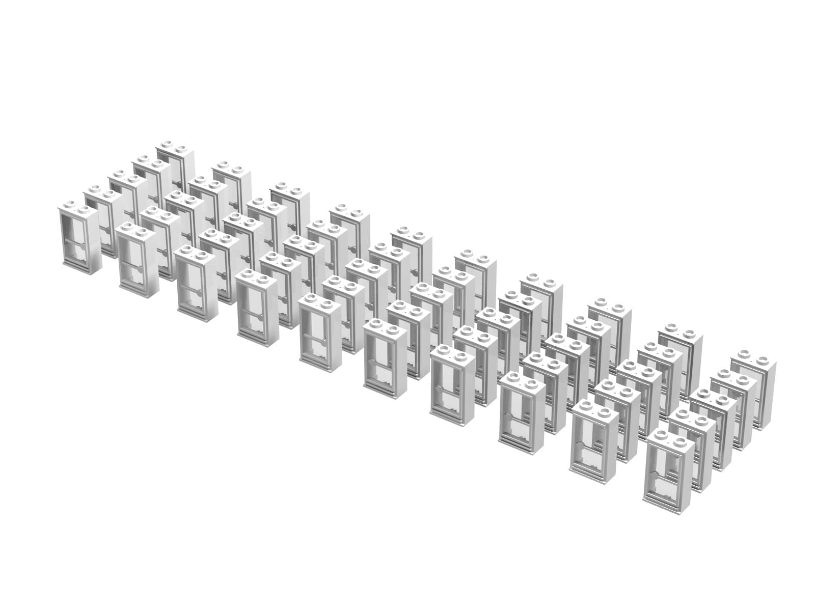 LEGO sættet 1 x 2 x 3 Doors Refill, White