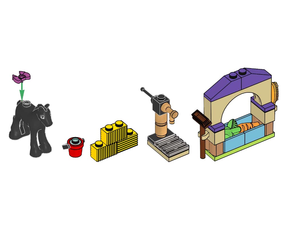 LEGO sættet Cute Foal with Food and Water Pump