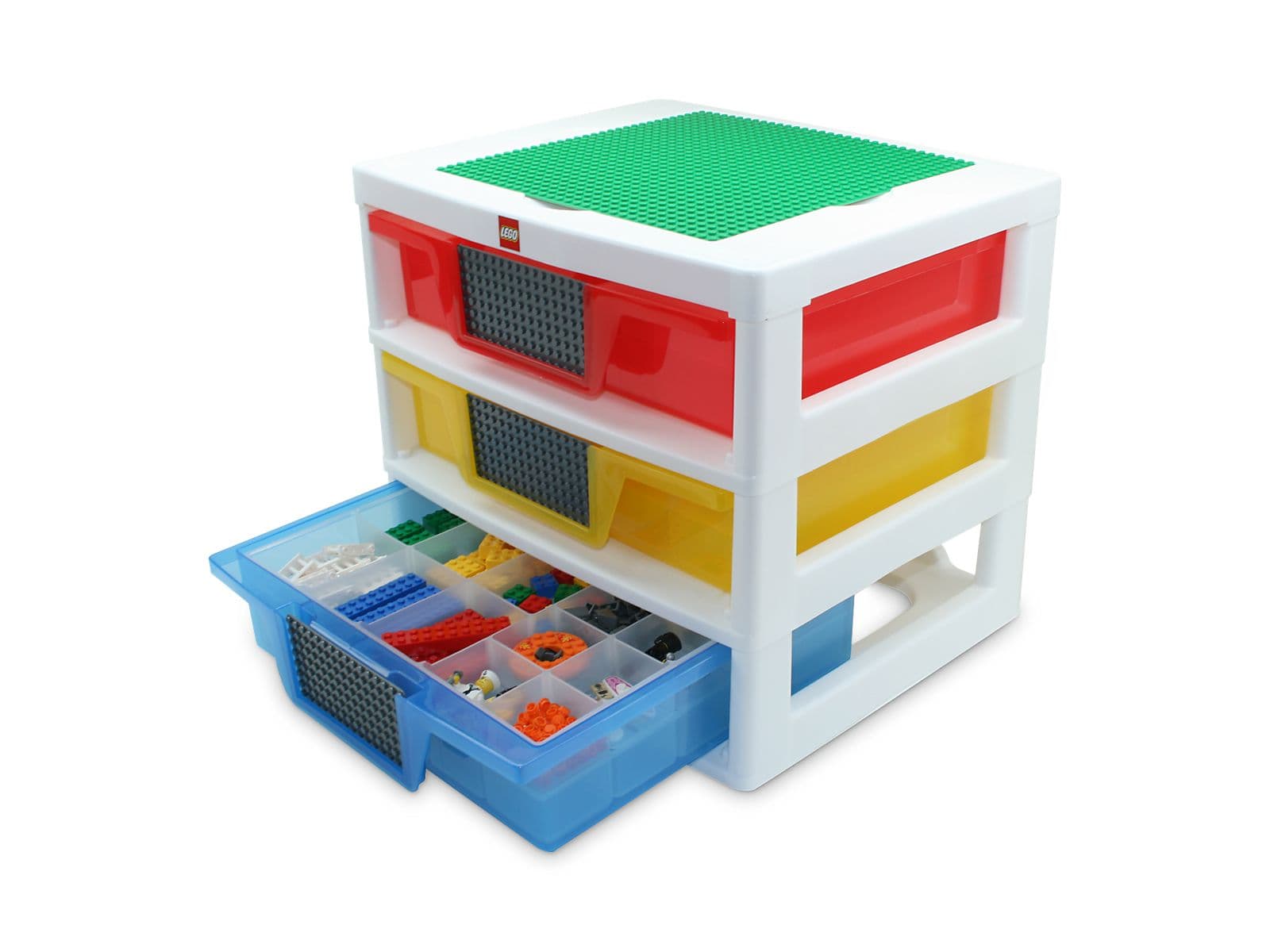 LEGO sættet 3-Drawer Storage (White - Red/Yellow/Blue)