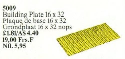 LEGO sættet Building Plate 16 x 32, Yellow