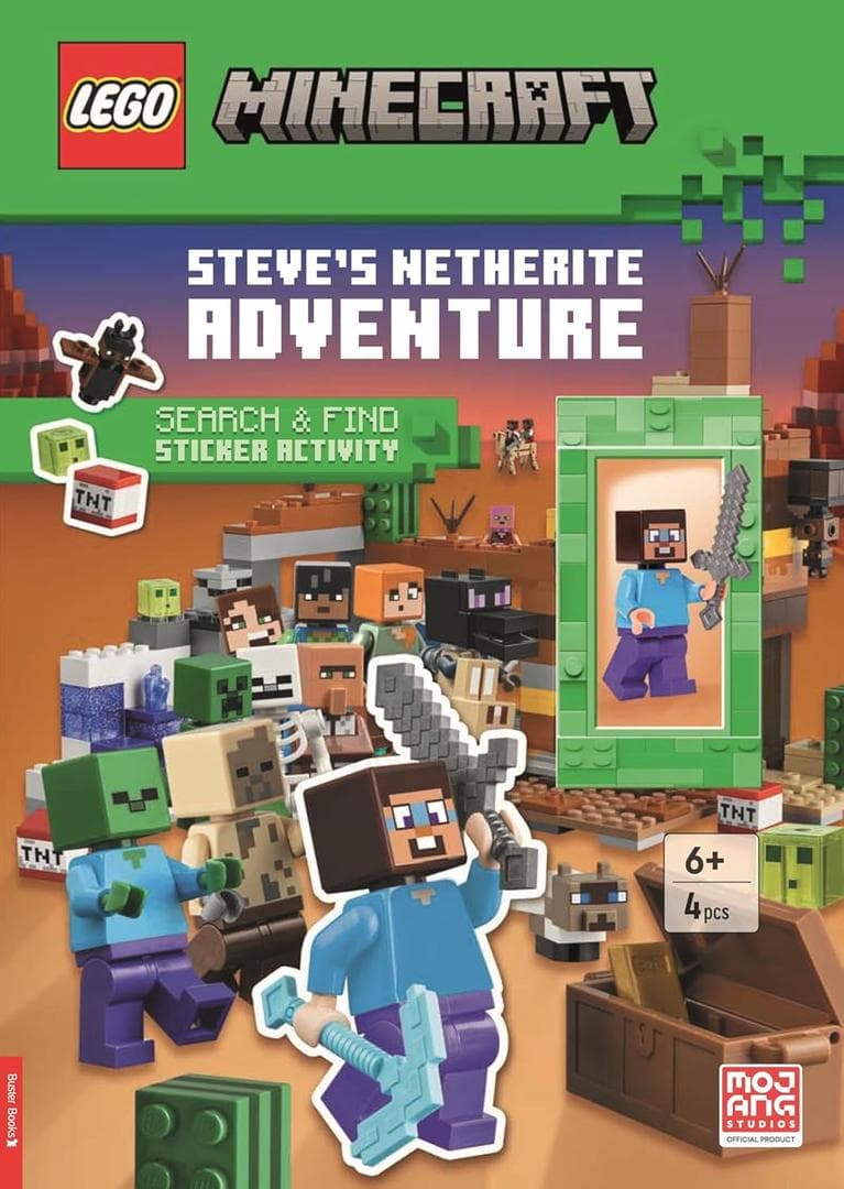 LEGO sættet Minecraft: Steve's Netherite Adventure: Search & Find Sticker Activity