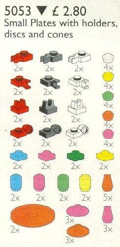 LEGO sættet Small Plates with Tool Holders, Disks, Cones