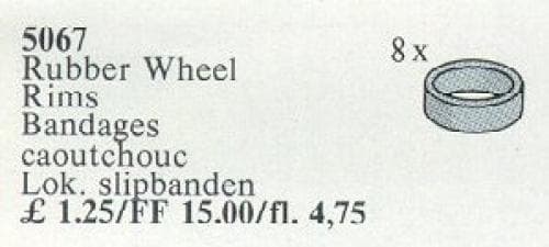 LEGO sættet Rubber Wheel Rims, Grey