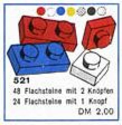 LEGO sættet 1 x 1 and 1 x 2 Plates (cardboard box version)