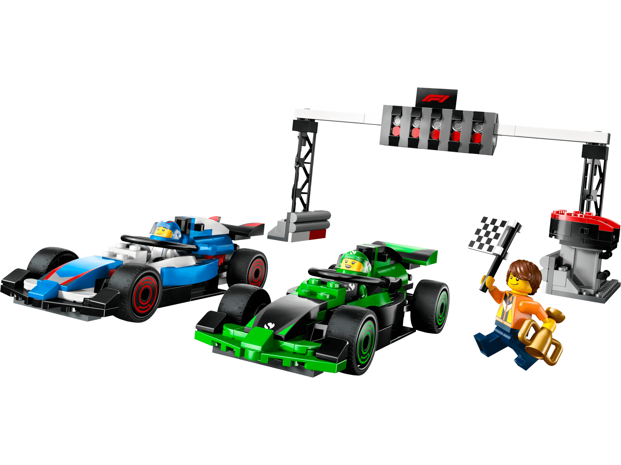 LEGO sættet F1 Grid with VCARB & Sauber Race Cars