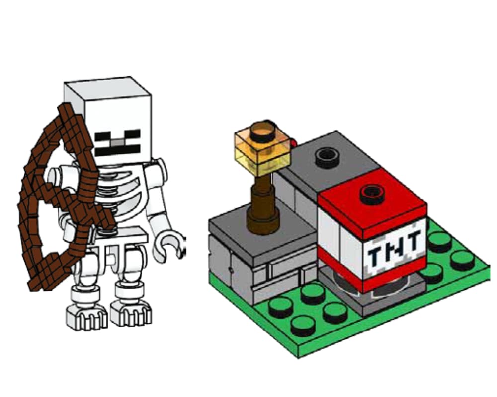 LEGO sættet TNT Launcher and Skeleton
